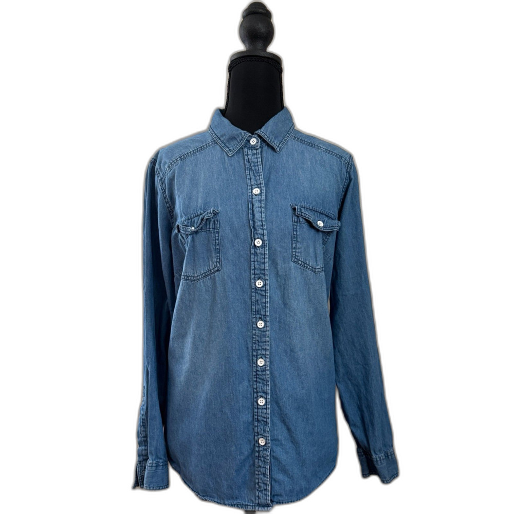 Women's Plus Size 00 (Medium) Blue 100% Cotton Torrid Lizzie Button Down